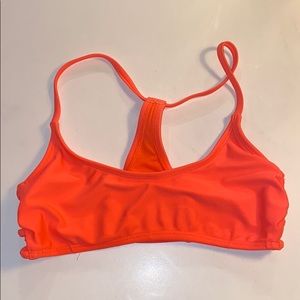 neon coral swimsuit top from target, xs size, worn